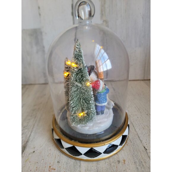 Children building snowman snow globe light up Xmas home decor figure - Picture 4 of 7
